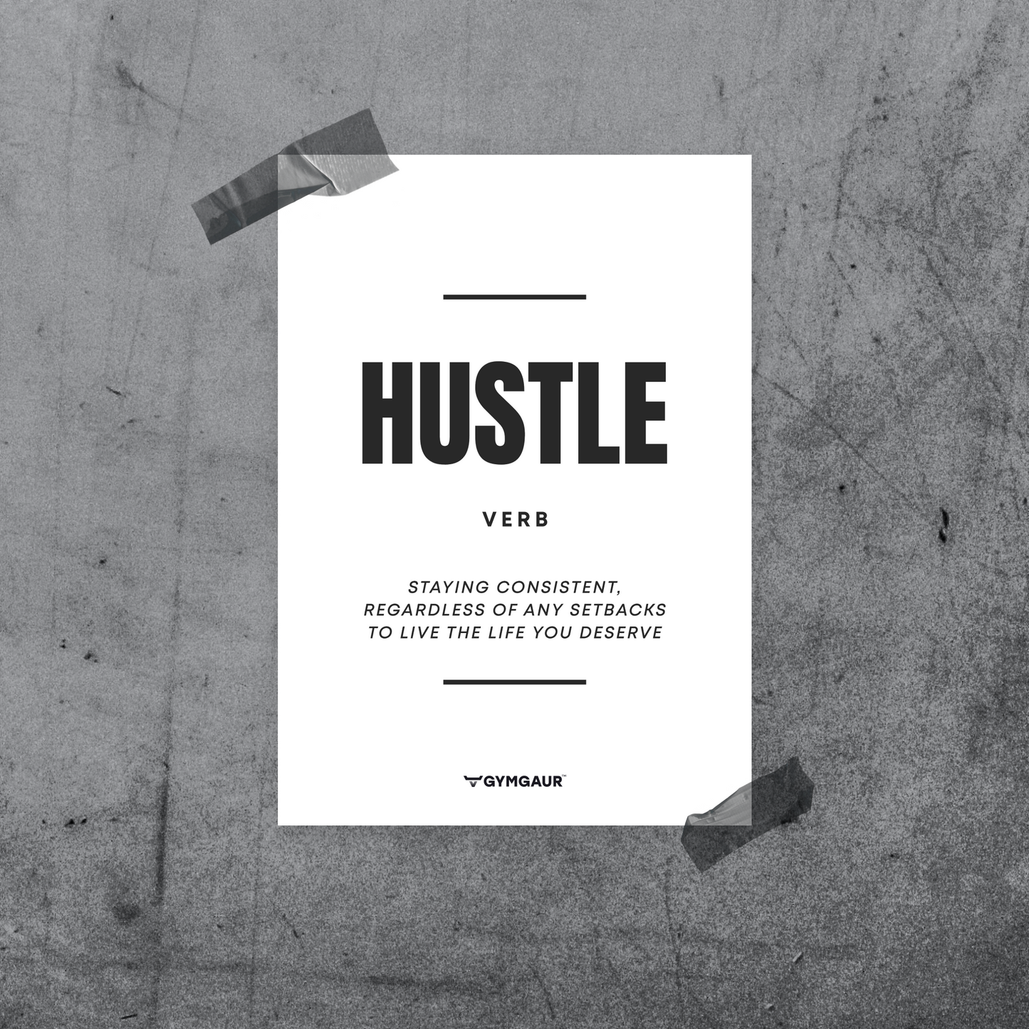 Gym Motivation Digital Wall Art: 'Hustle' by GymGaur