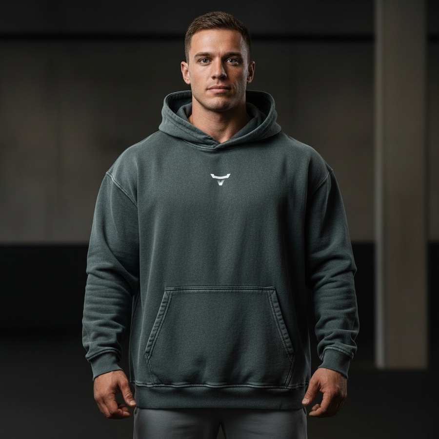 Snow Washed Loose Cotton Hoodie