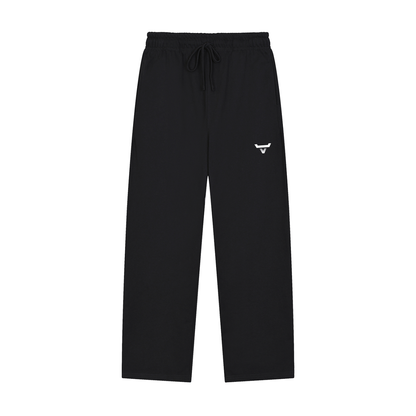 Solid Color Straight-Leg Sweatpants