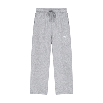 Solid Color Straight-Leg Sweatpants