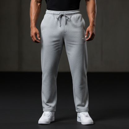Solid Color Straight-Leg Sweatpants