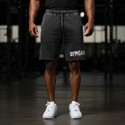 Snow Washed Raw Hem Shorts