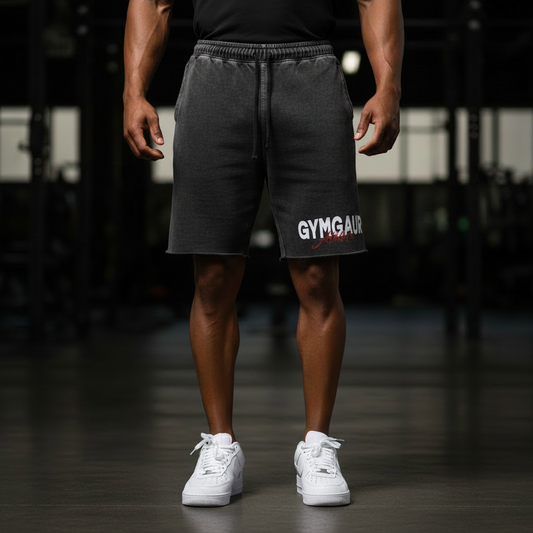 Snow Washed Raw Hem Shorts