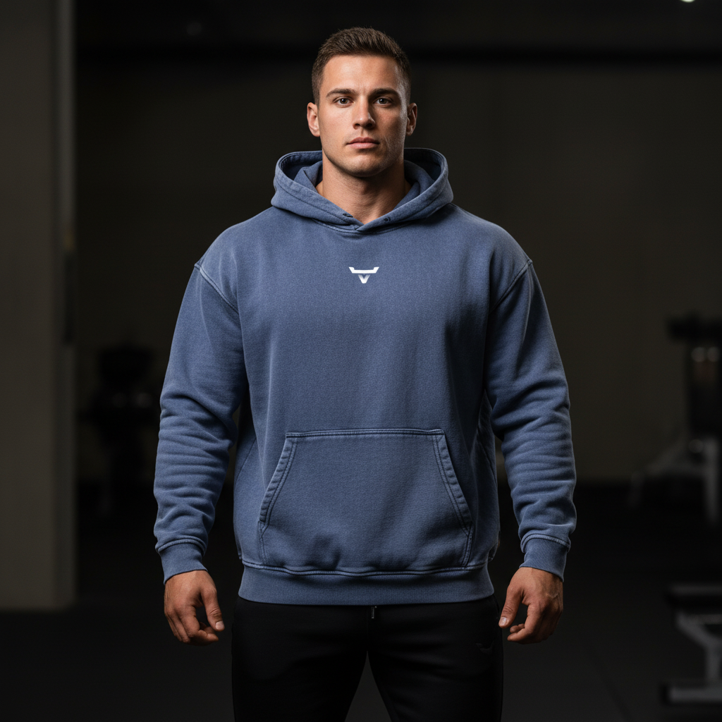 Snow Washed Loose Cotton Hoodie