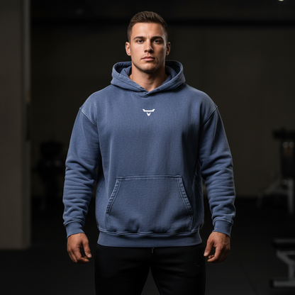 Snow Washed Loose Cotton Hoodie