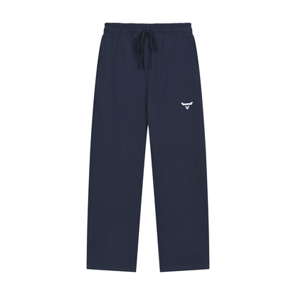 Solid Color Straight-Leg Sweatpants