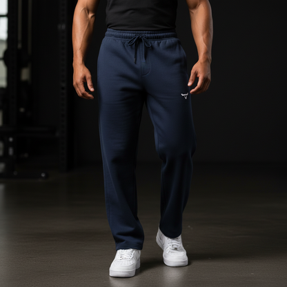 Solid Color Straight-Leg Sweatpants