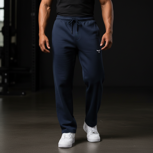 Solid Color Straight-Leg Sweatpants