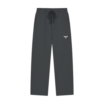 Solid Color Straight-Leg Sweatpants