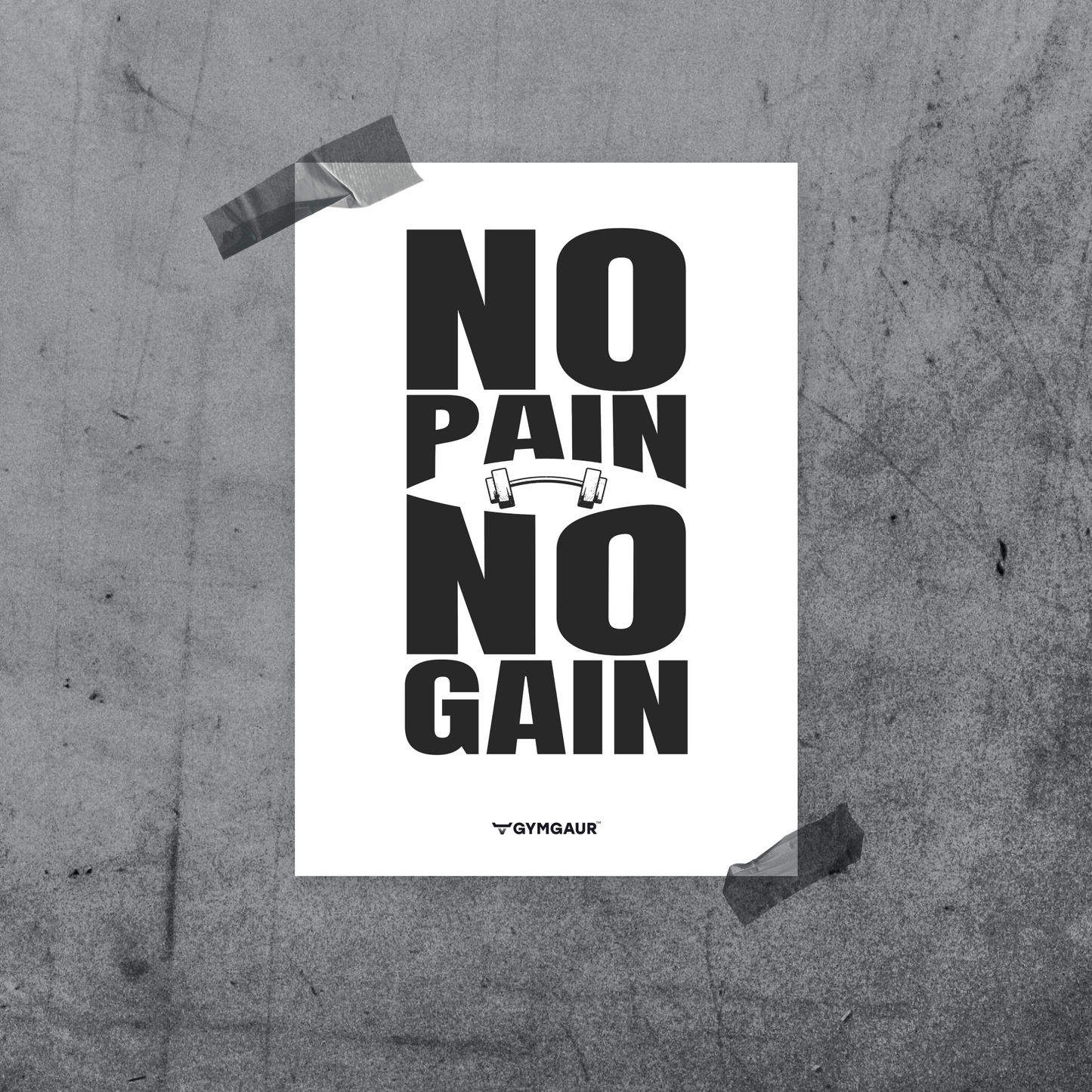 Gym Motivation Wall Art: 'No pain, no gain' by GymGaur