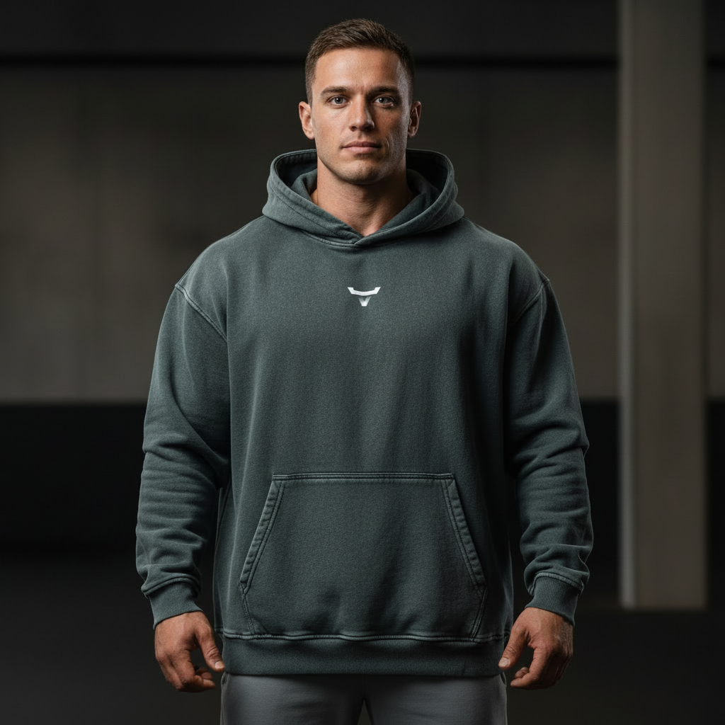 Snow Washed Loose Cotton Hoodie