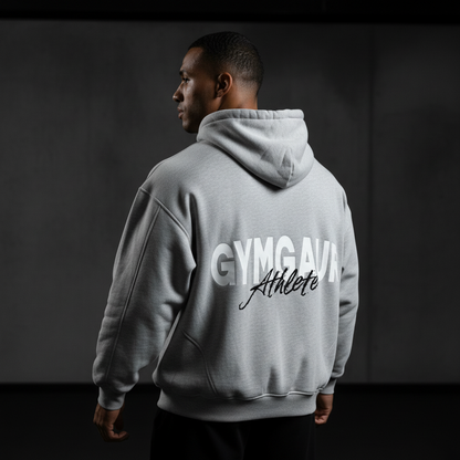 Contrast-Stitched Boxy Fleece Zip Hoodie